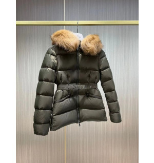 몽클레어 보에드 숏패딩 (컬러 카키) (100% 리얼 폭스퍼)