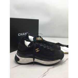샤넬 믹스드파이버 스니커즈 블랙 금장