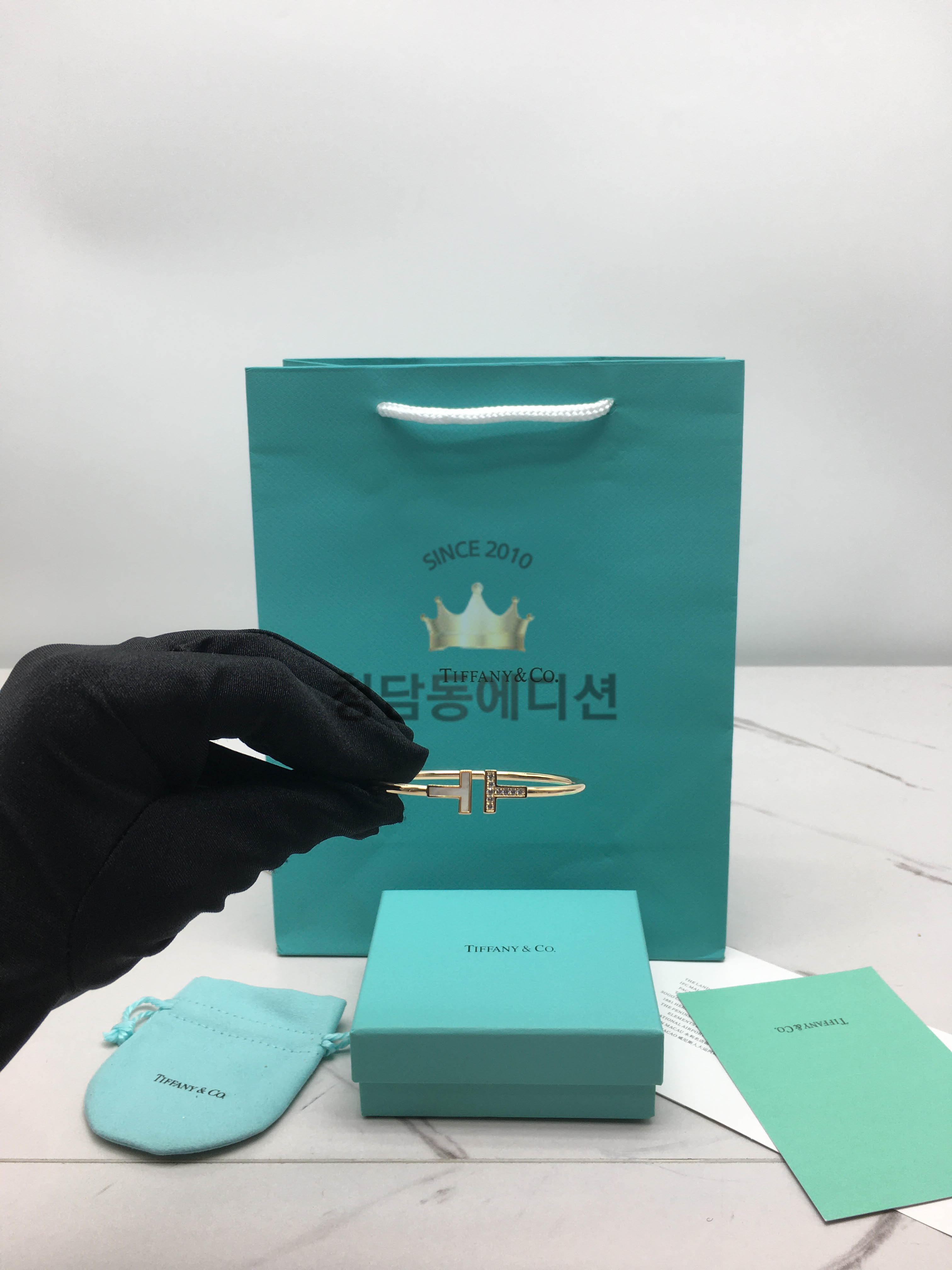 티파니 T와이어 팔찌 (컬러 로즈골드)