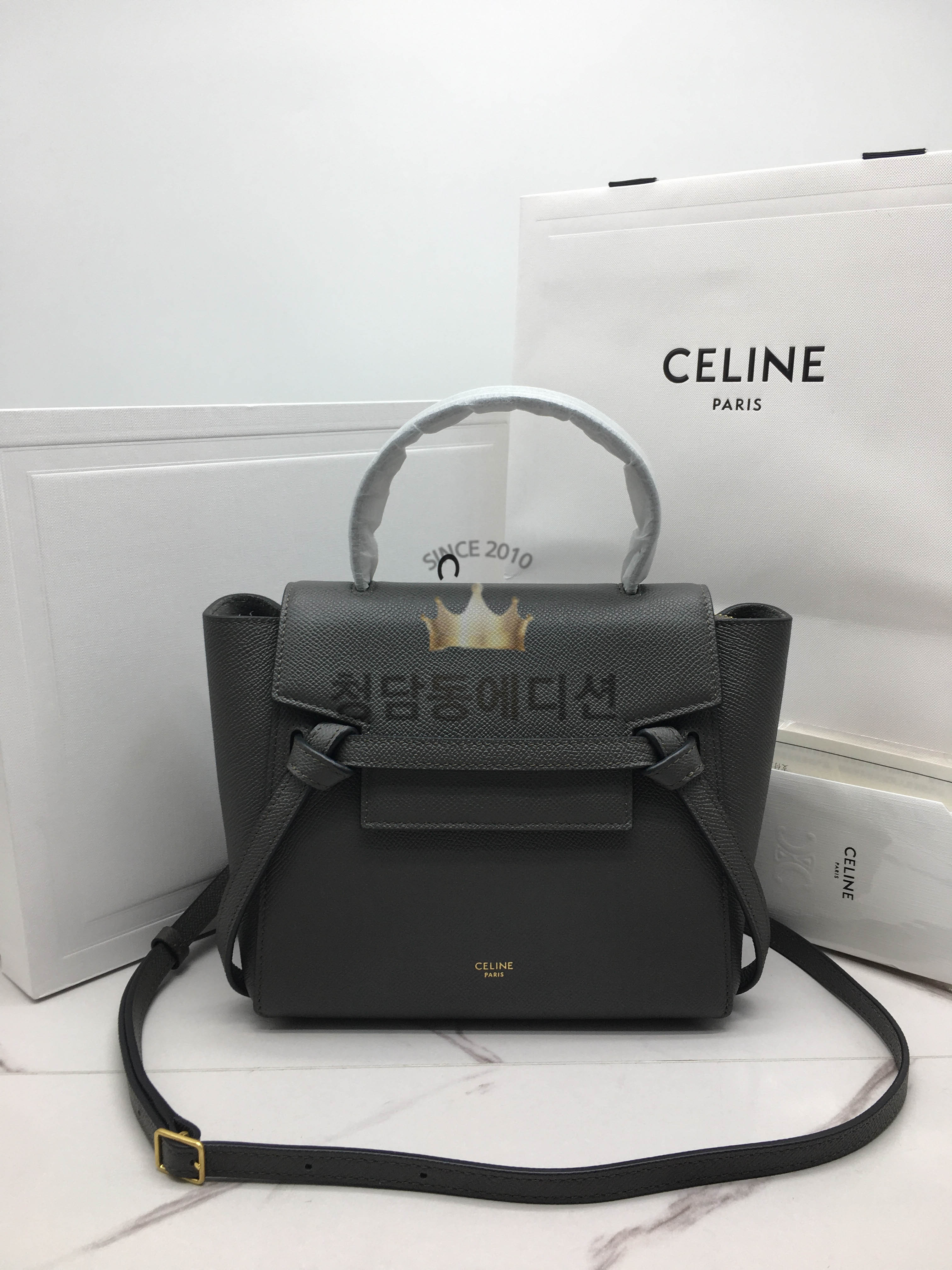 셀린느 벨트백 (컬러 다크그레이) (모든사이즈 보유 정품동일가죽)