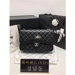 샤넬 클래식 캐비어 / 램스킨 라지 30cm 은장 (하이엔드급)