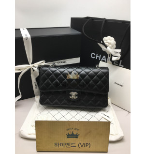 샤넬 클래식 미디움 캐비어 은장 A01112