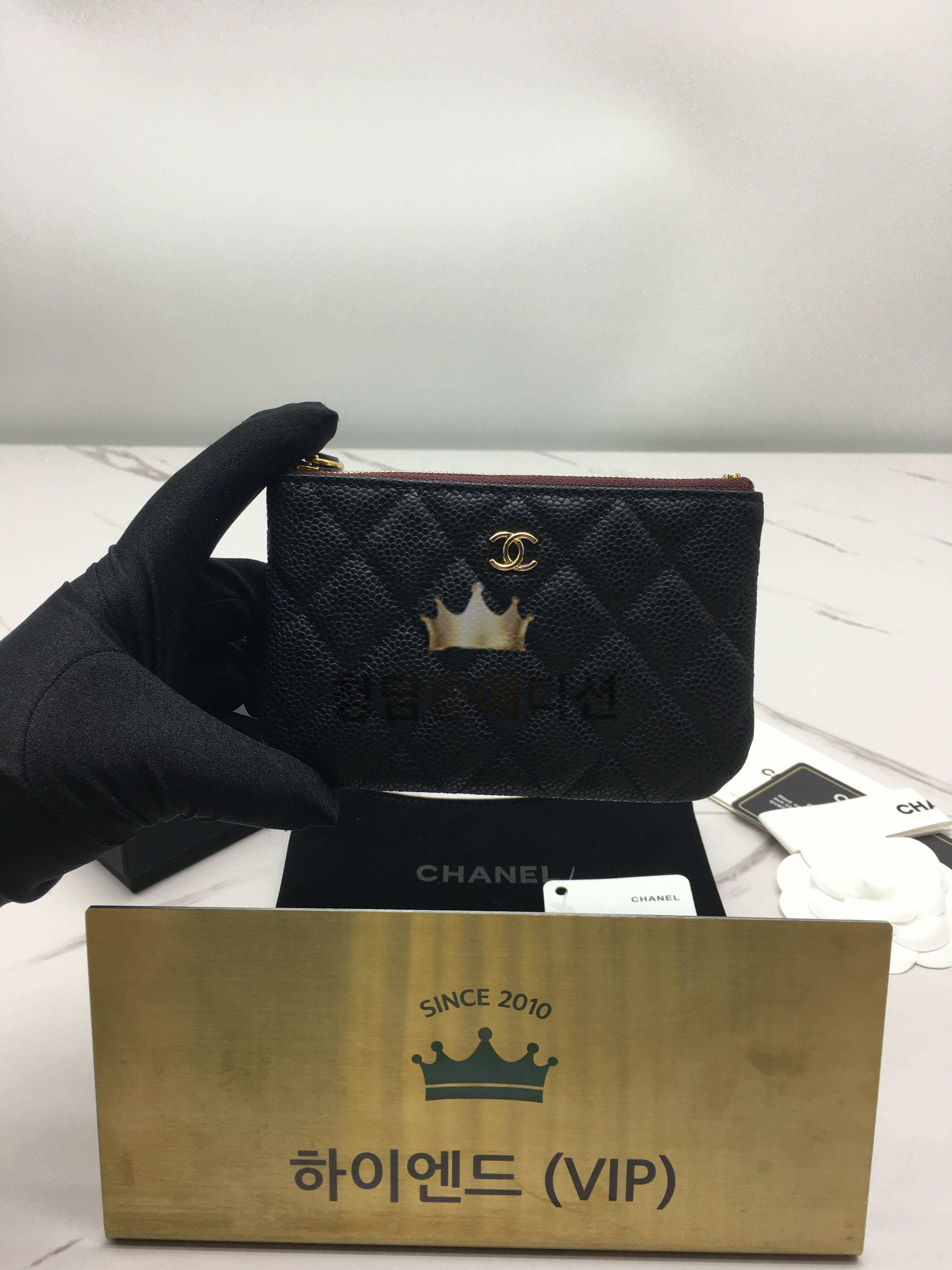 샤넬 클래식 캐비어스킨 미니 파우치