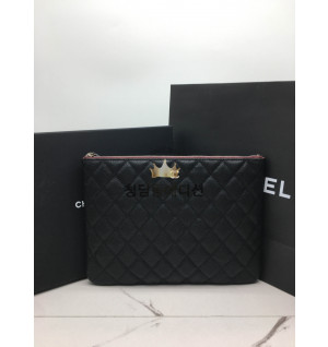 샤넬 클래식 캐비어 클러치백 은장 (미디움 / 라지)