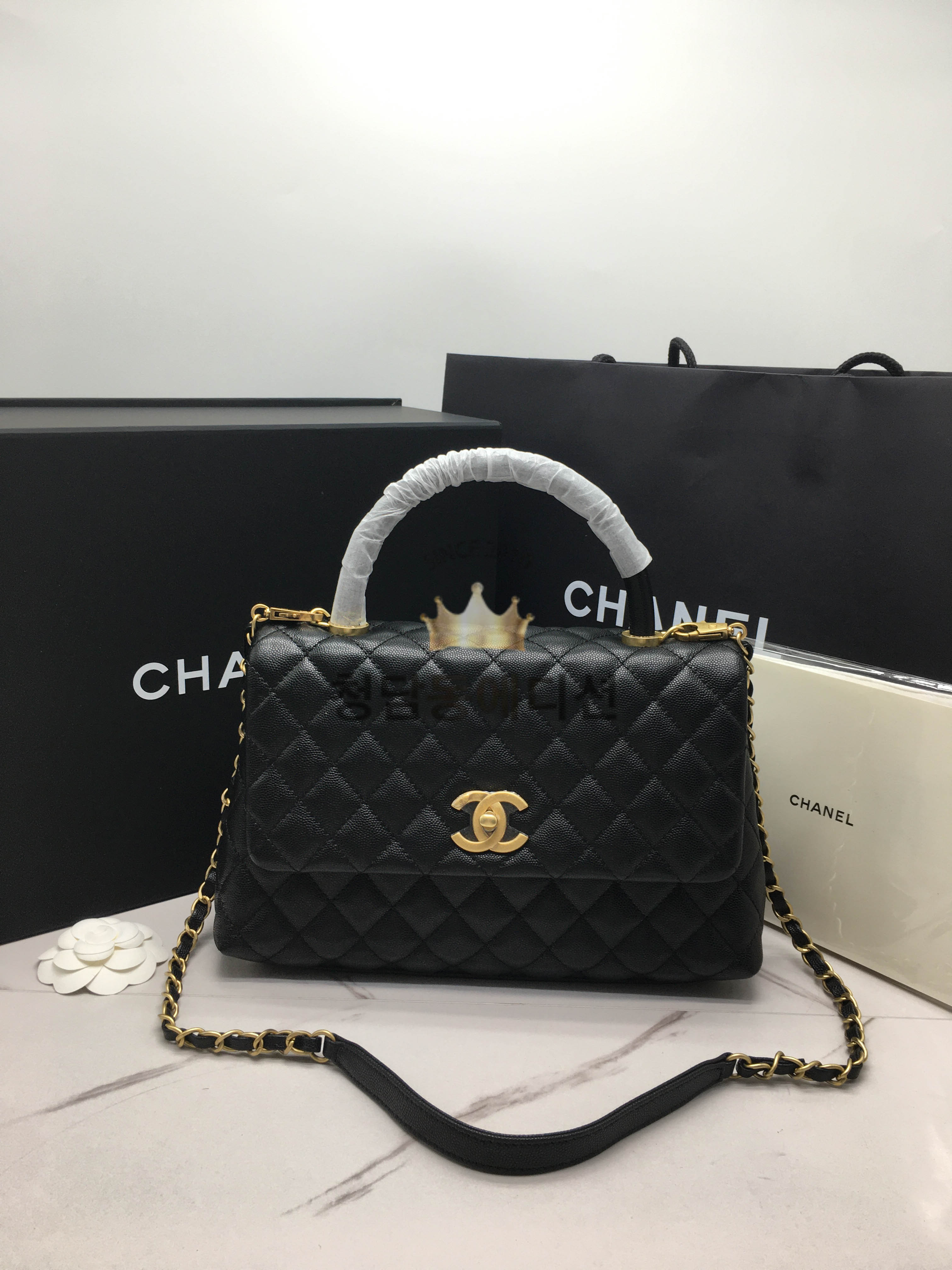 샤넬 코코핸들 미디움 빈티지골드