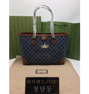 구찌 GG 데님 토트백