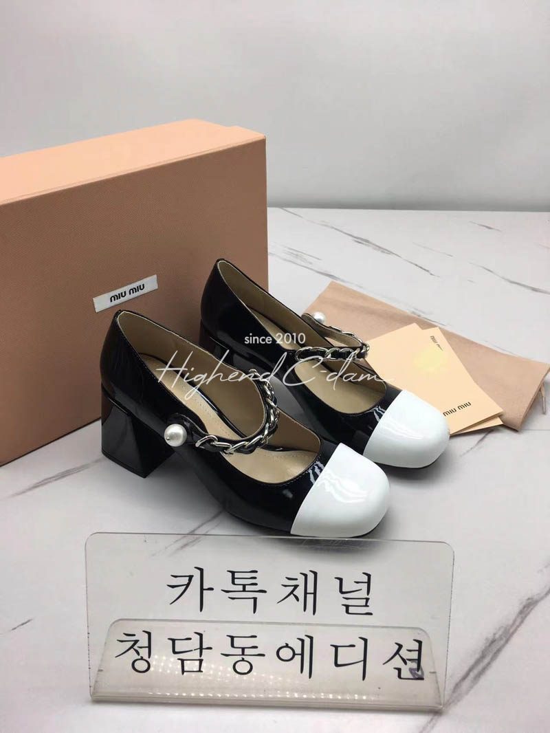 미우미우 메리제인 6.5cm (컬러 블랙, 화이트)