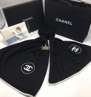 샤넬 제니 머플러 캐시 혼방 (컬러 블랙, 화이트)