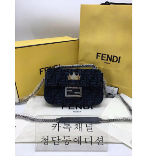 펜디 패브릭 바게트 체인백