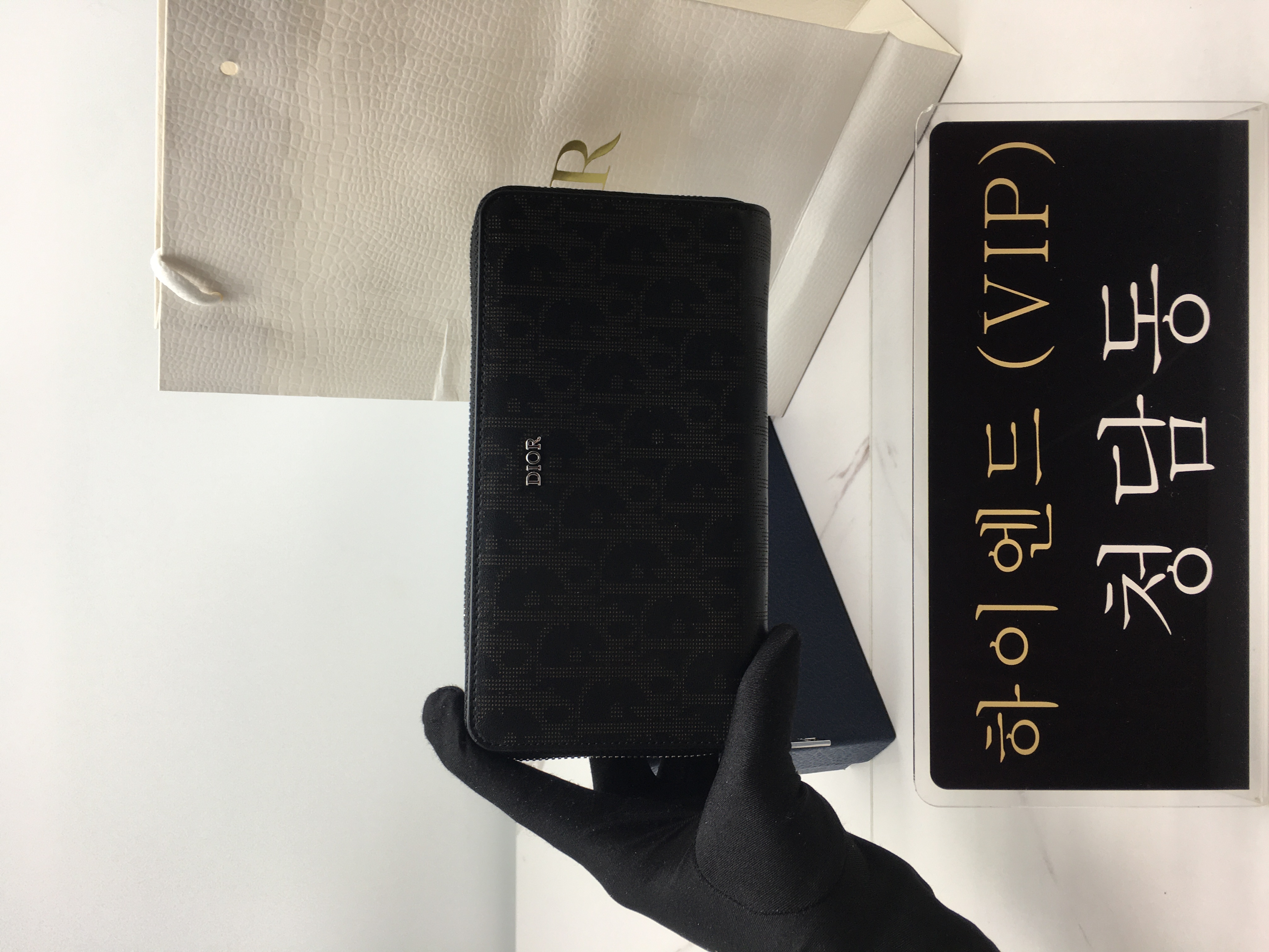 디올 CD 오블리크 갤럭시 지퍼 장지갑