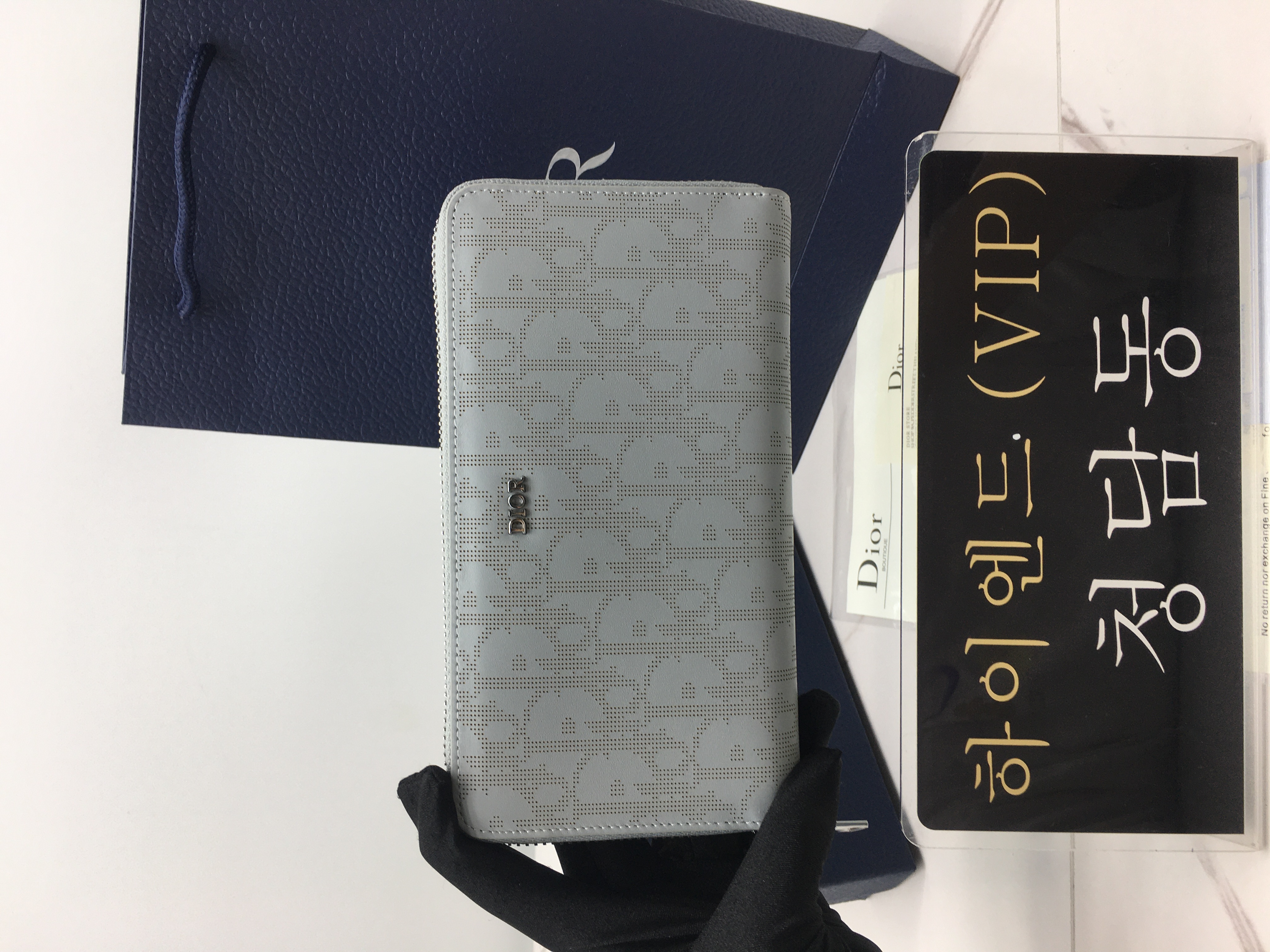 디올 CD 오블리크 갤럭시 지퍼 장지갑
