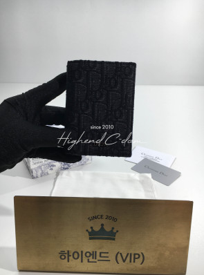 디올 CD 오블리크 자카드 패턴 카드홀더