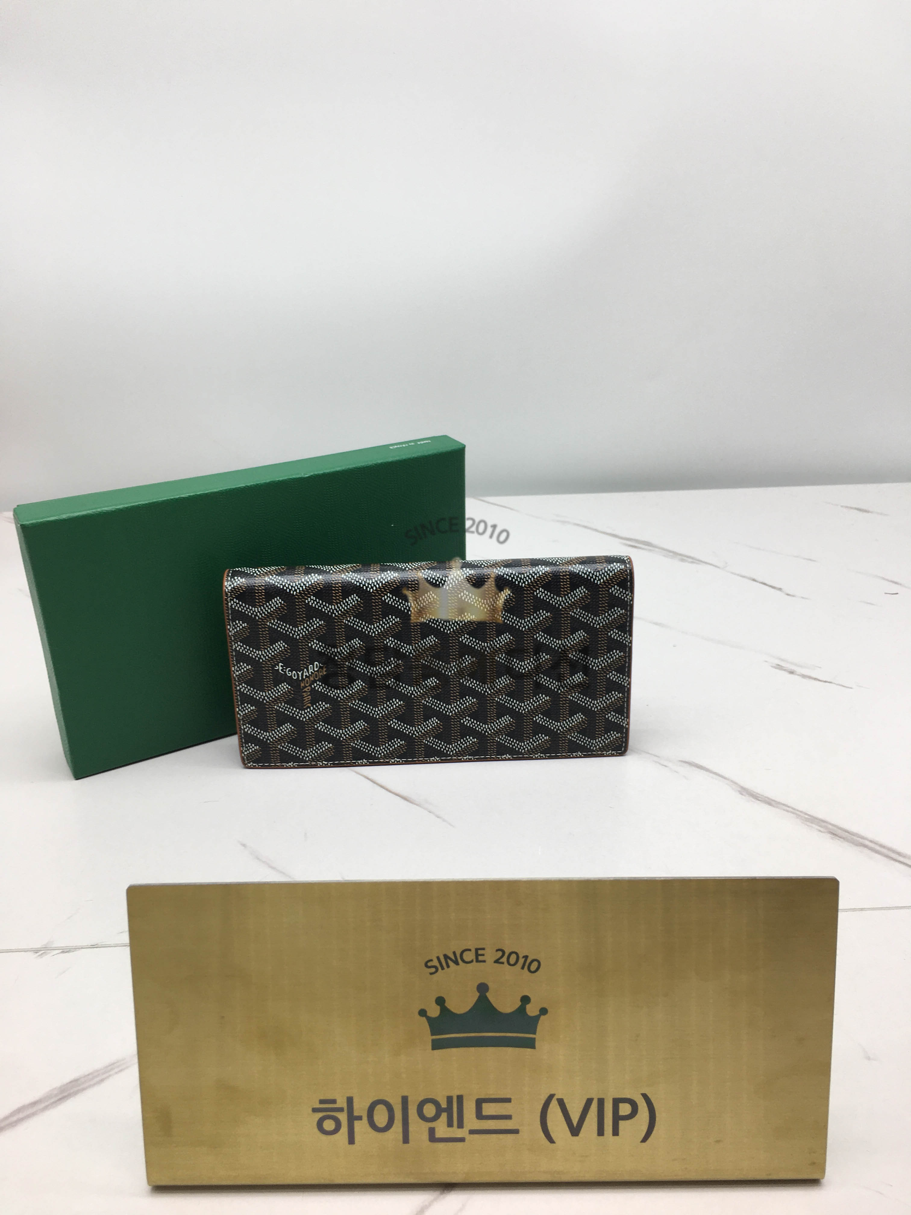 고야드 리슐리유 플랩 장지갑 (블랙탄 브라운)