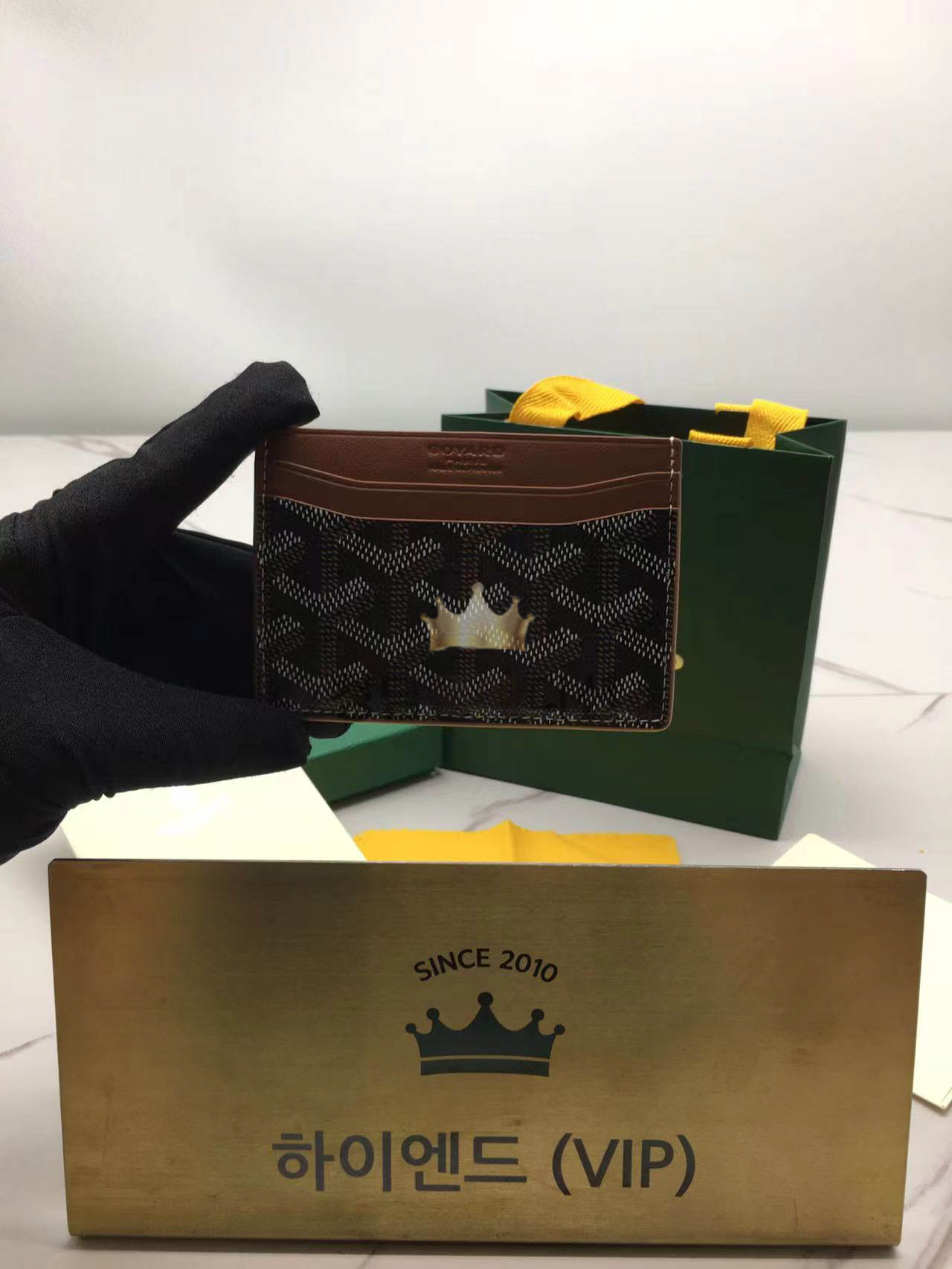 고야드 생쉴피스 카드홀더 (컬러 블랙탄 브라운)