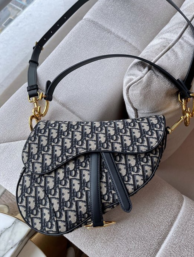 디올 오블리크 새들백 미디움 (스트랩 ver)