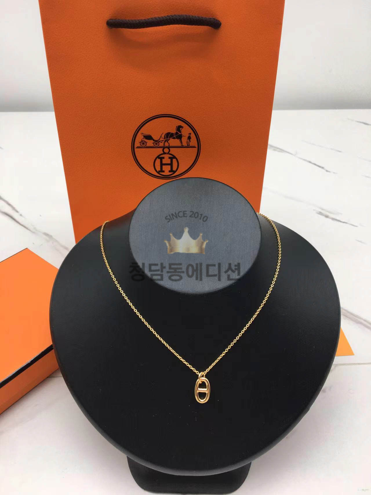 에르메스 hermes 샹달 목걸이 (컬러 골드, 화이트골드) (V-gold소재)