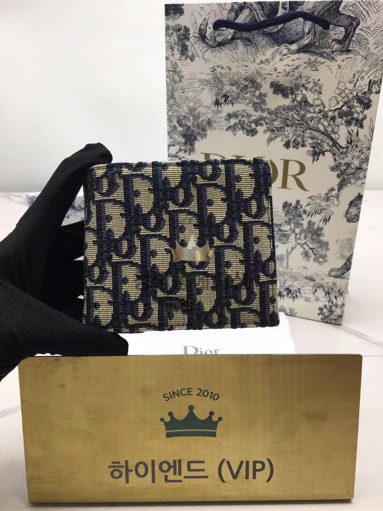 디올 오블리크 반지갑