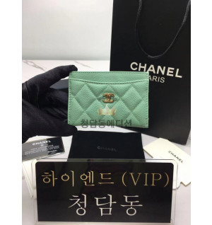 샤넬 클래식 캐비어 카드홀더 (금장)