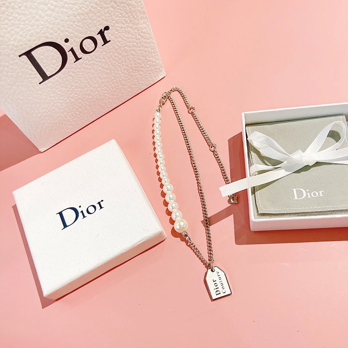 디올 dior 에나멜 펄 목걸이