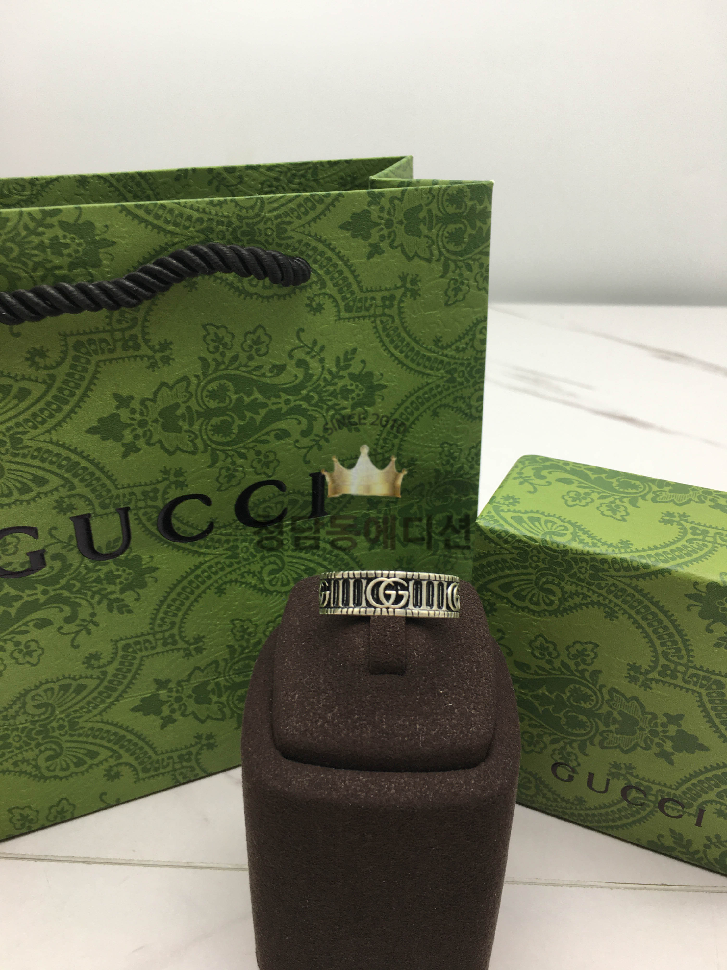 구찌 GUCCI 더블 G 스트라이프 반지