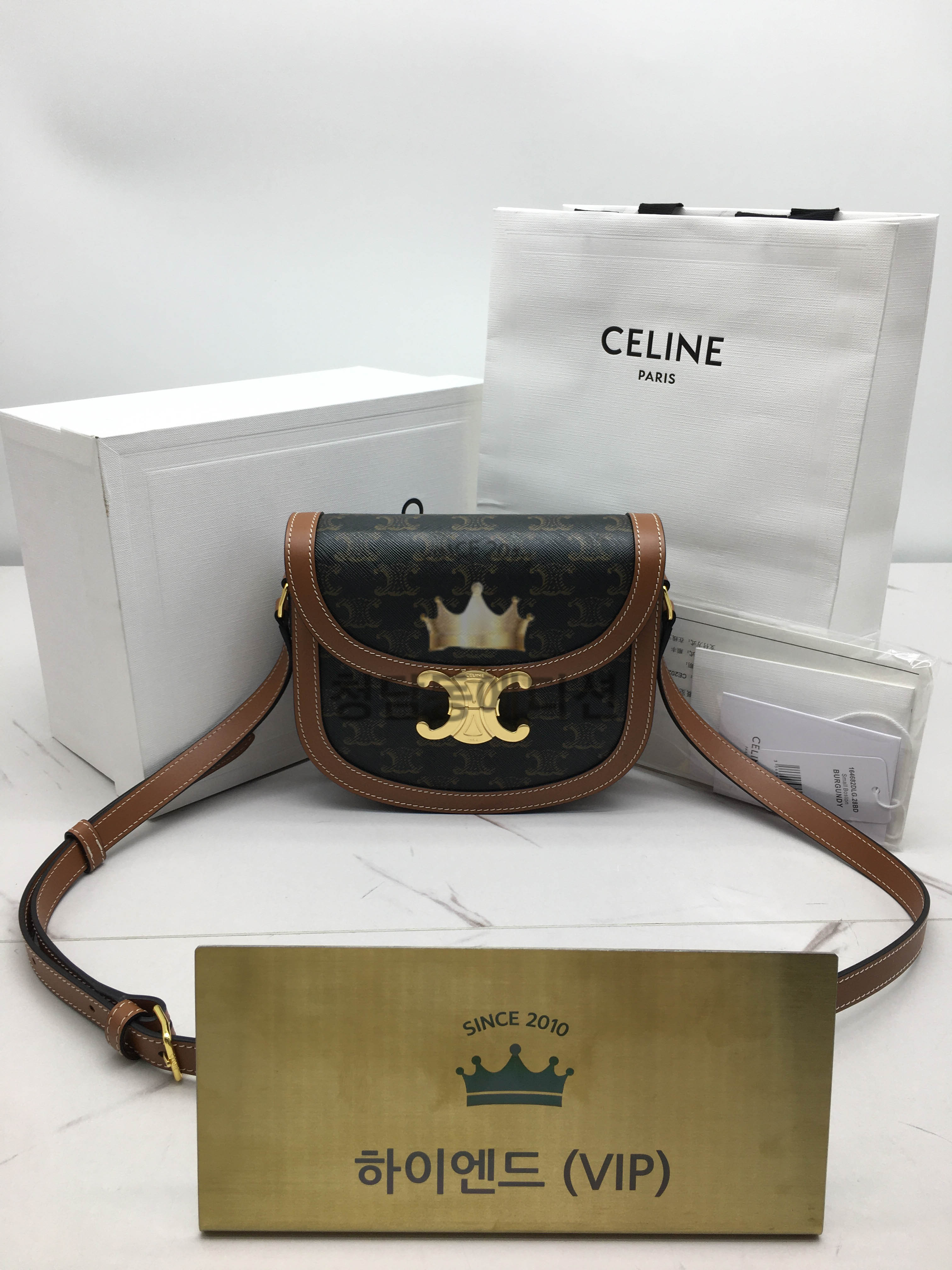 셀린느 클레아 베사체 트리옹프 캔버스 숄더백