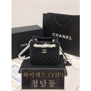 샤넬 클래식 미니 버킷백 캐비어 블랙 AS3176