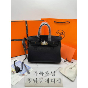 에르메스 버킨 반수공 (컬러 누아 은장)