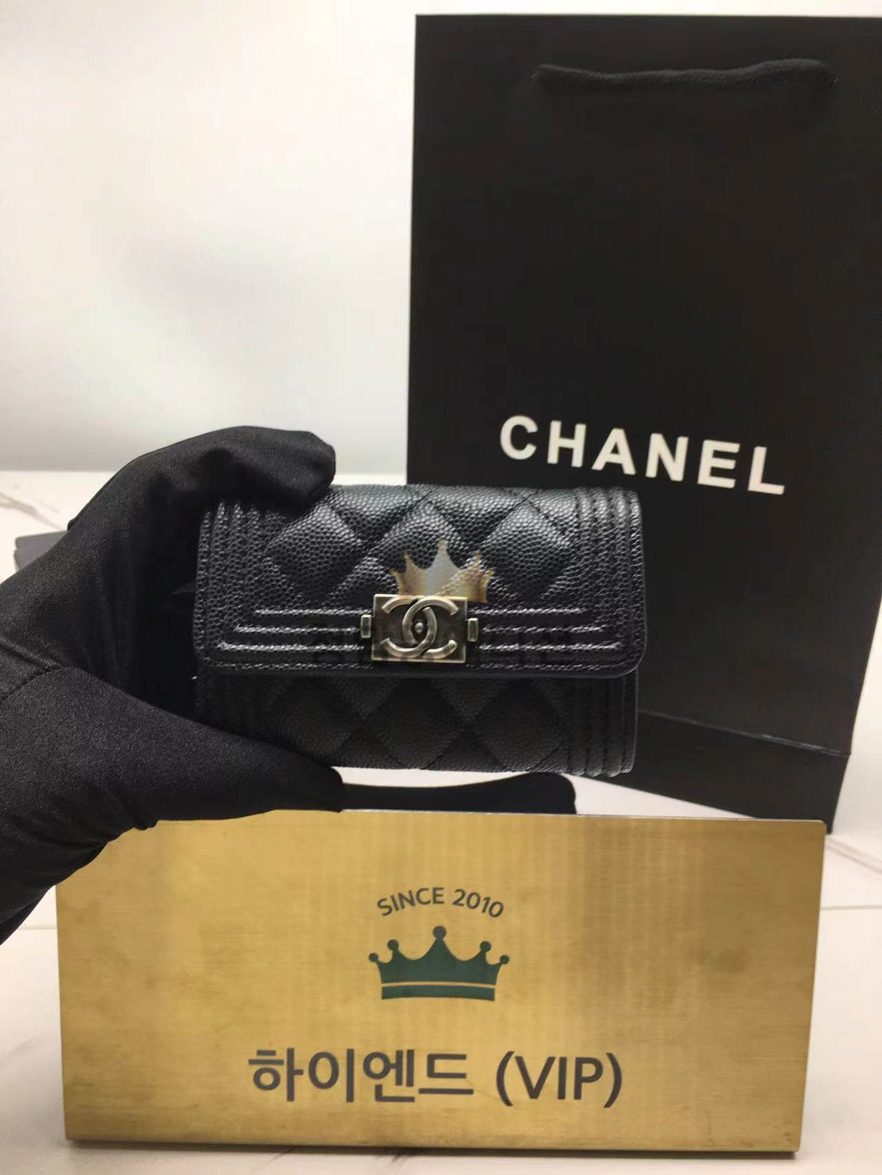 샤넬 보이 카드지갑 (은장) 20시즌
