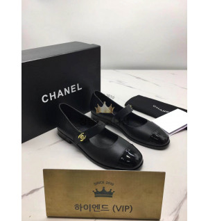 샤넬 턴락 메리제인 플랫 슈즈 (컬러 블랙 무광)