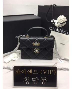 샤넬 트랜디 CC 플랩백 탑핸들 블랙