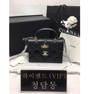 샤넬 트랜디 CC 플랩백 탑핸들 블랙