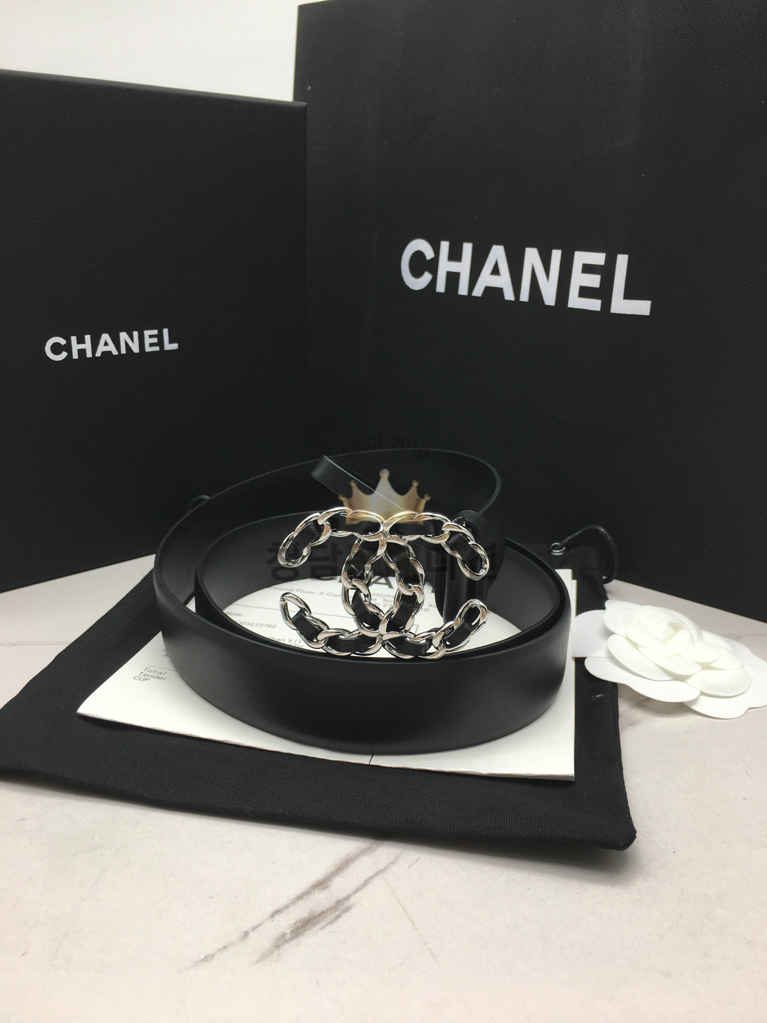 샤넬 19로고 레더 벨트 3.0cm (upgrade ver.)