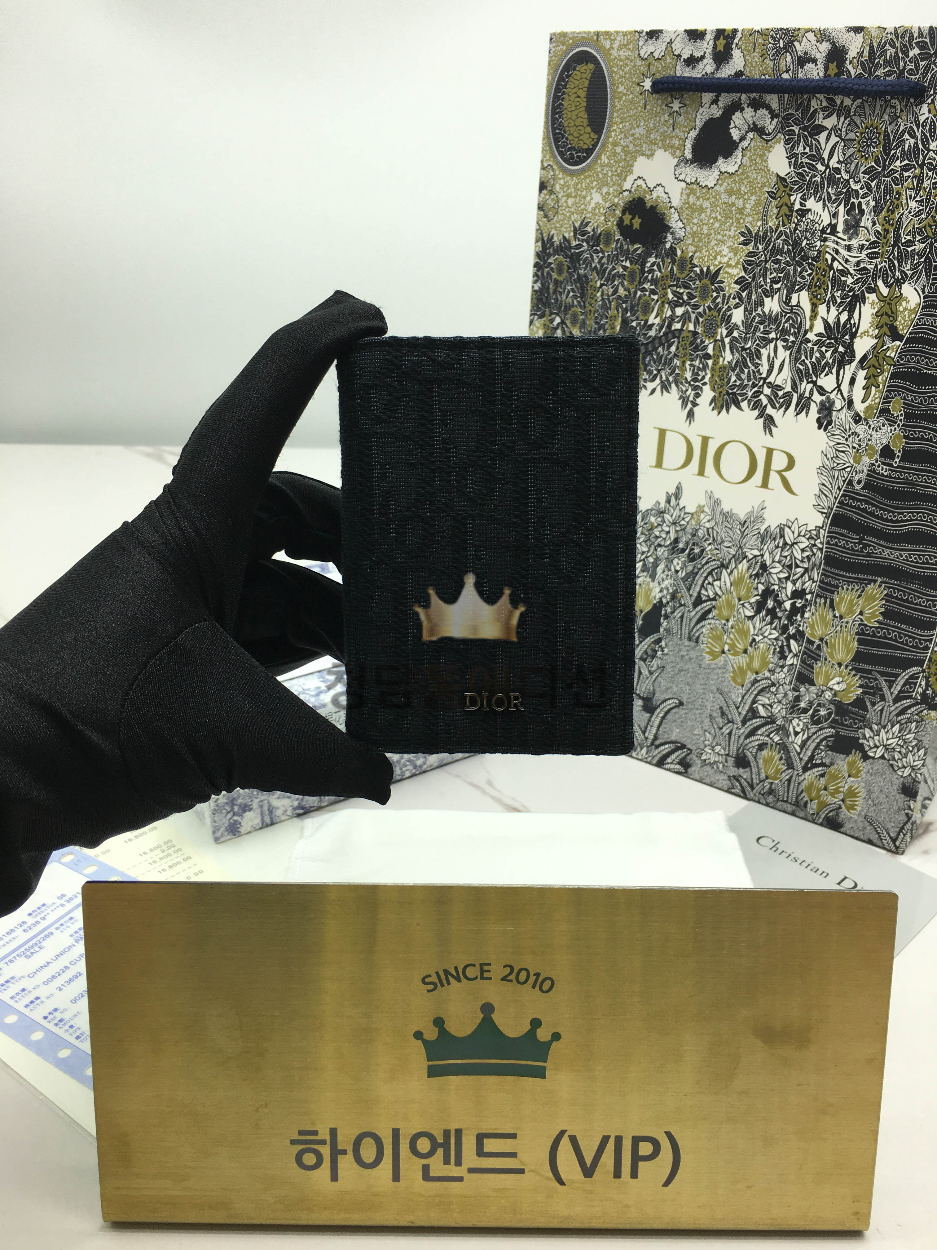 디올 버티컬 2단 카드지갑 (컬러 블랙)