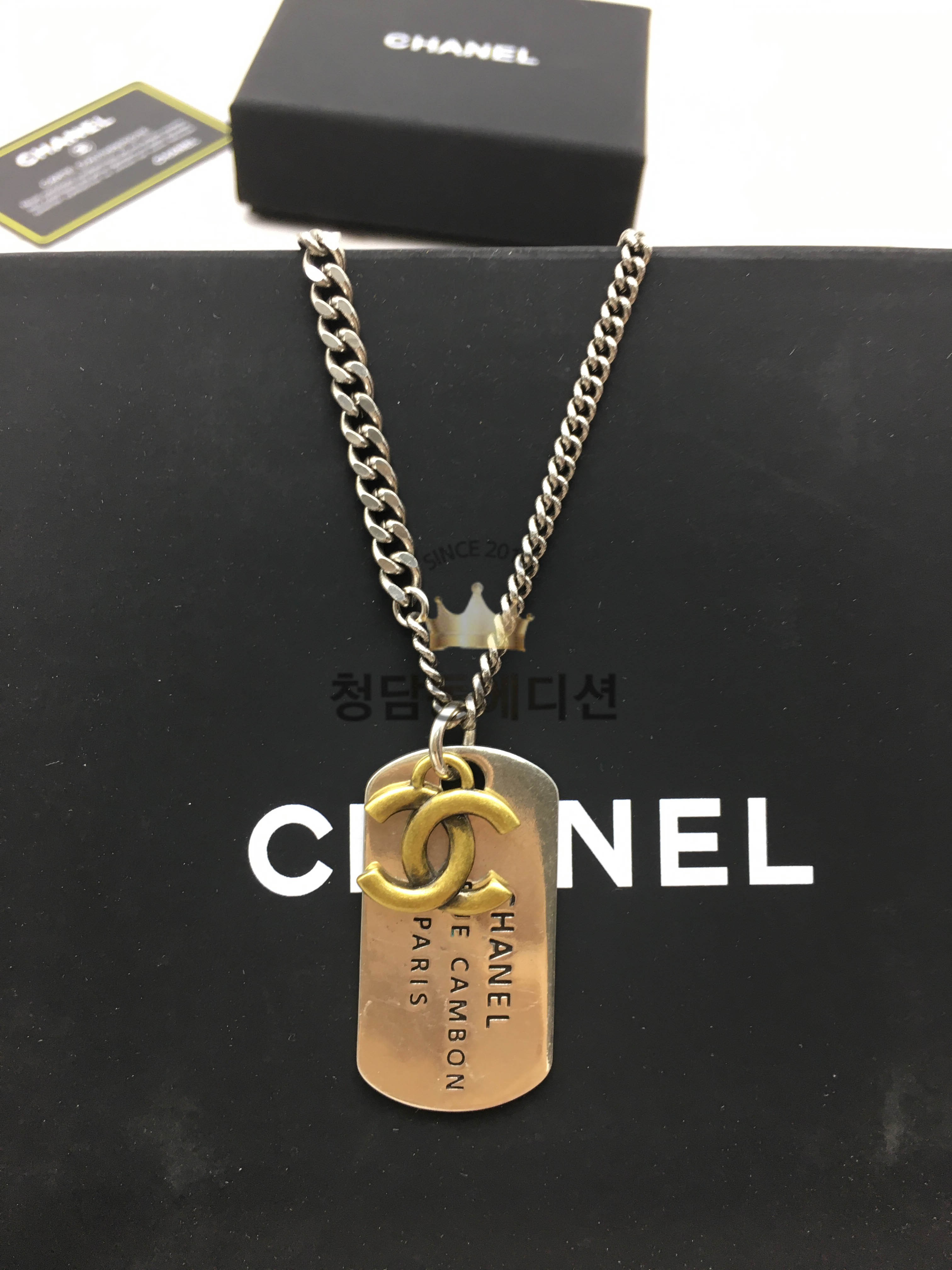샤넬 cc tags 레터 체인 빈티지 목걸이