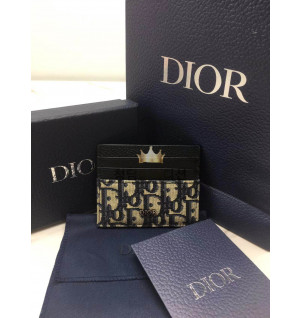 디올 오블리크 카드 홀더 (컬러 네이비)