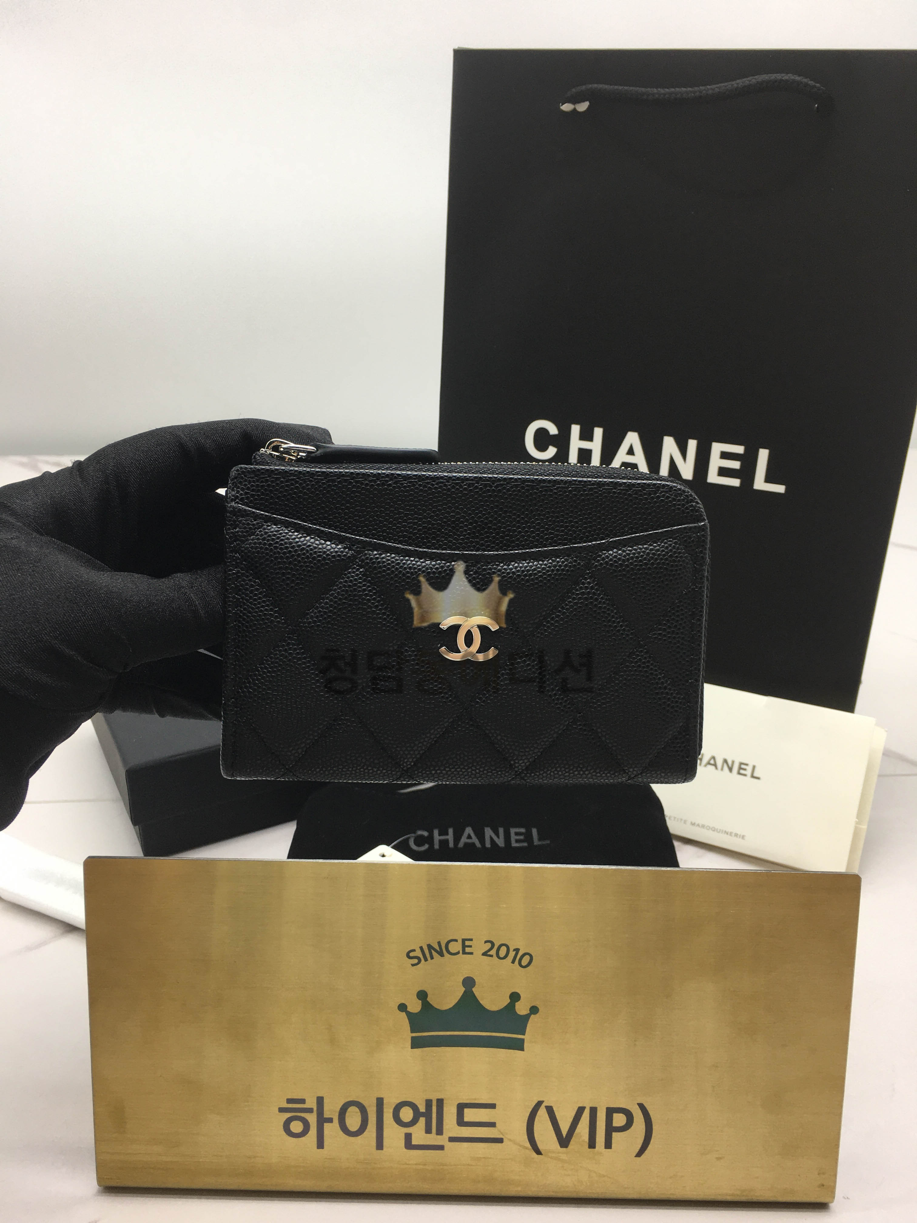 샤넬 클래식 지퍼 카드지갑 AP3179 (캐비어 은장)