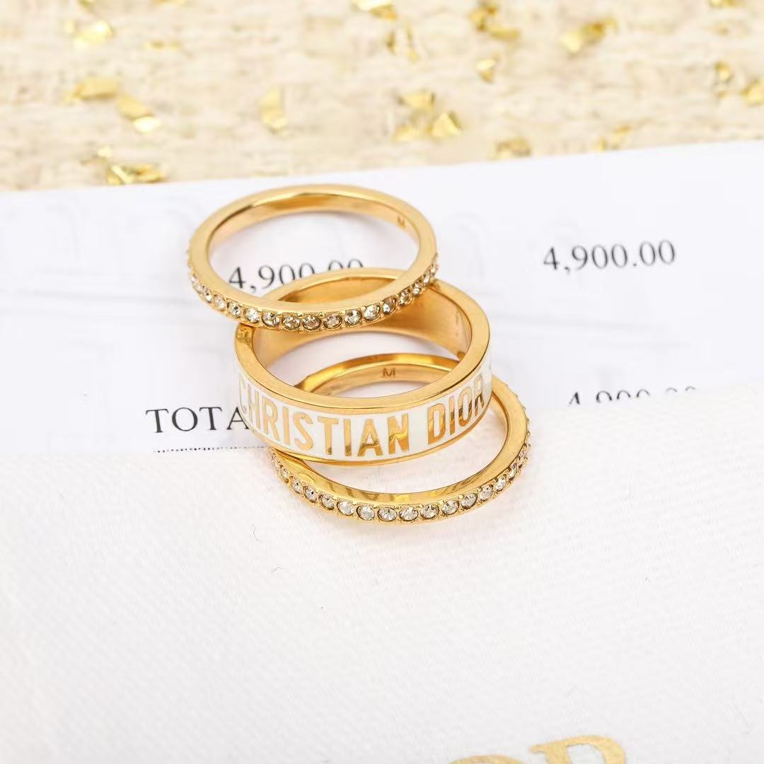 디올 반지 (컬러 핑크, 화이트) (V-gold소재)