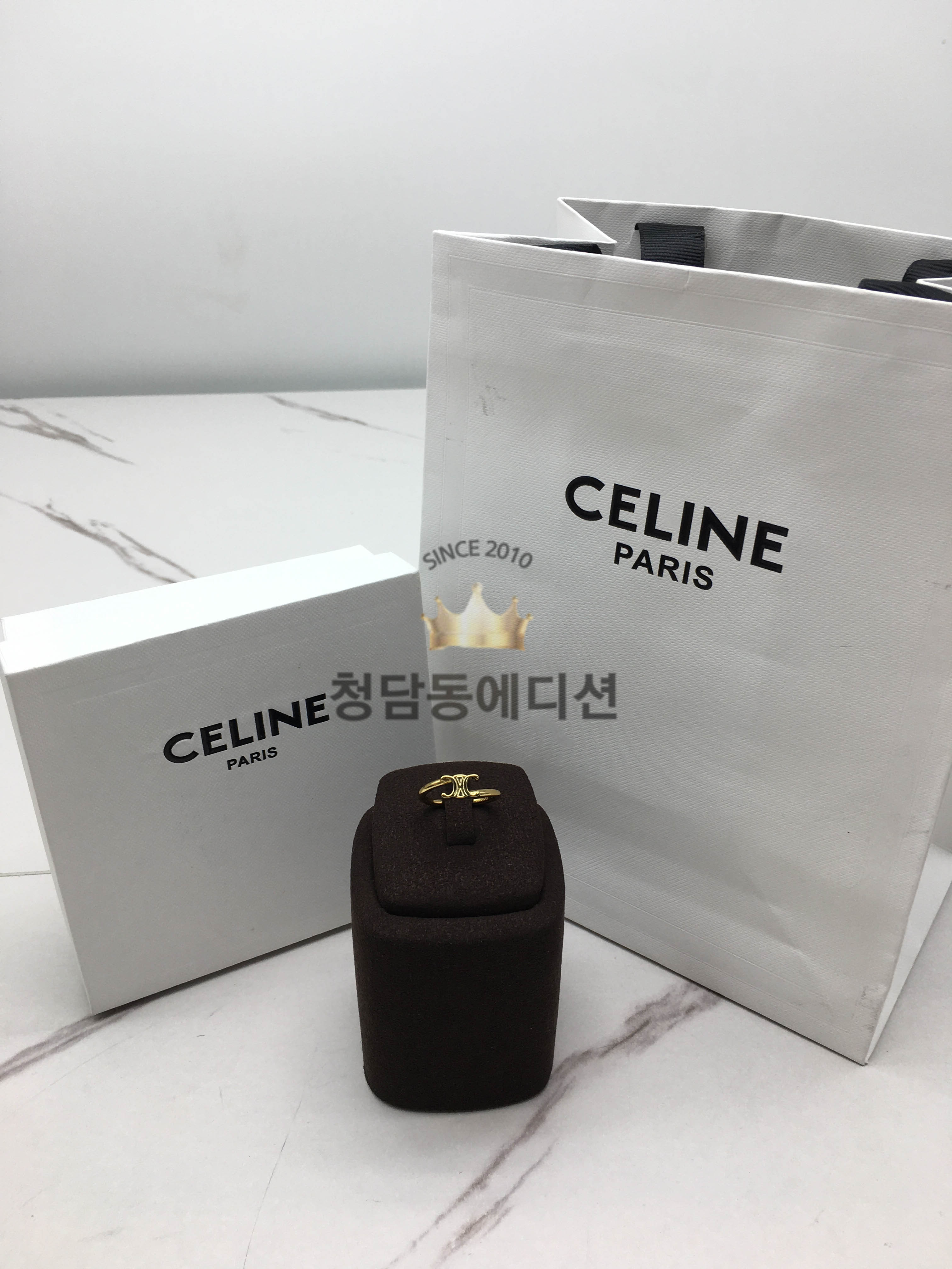 셀린느 트리오페 반지 (컬러 옐로우골드, 화이트골드)