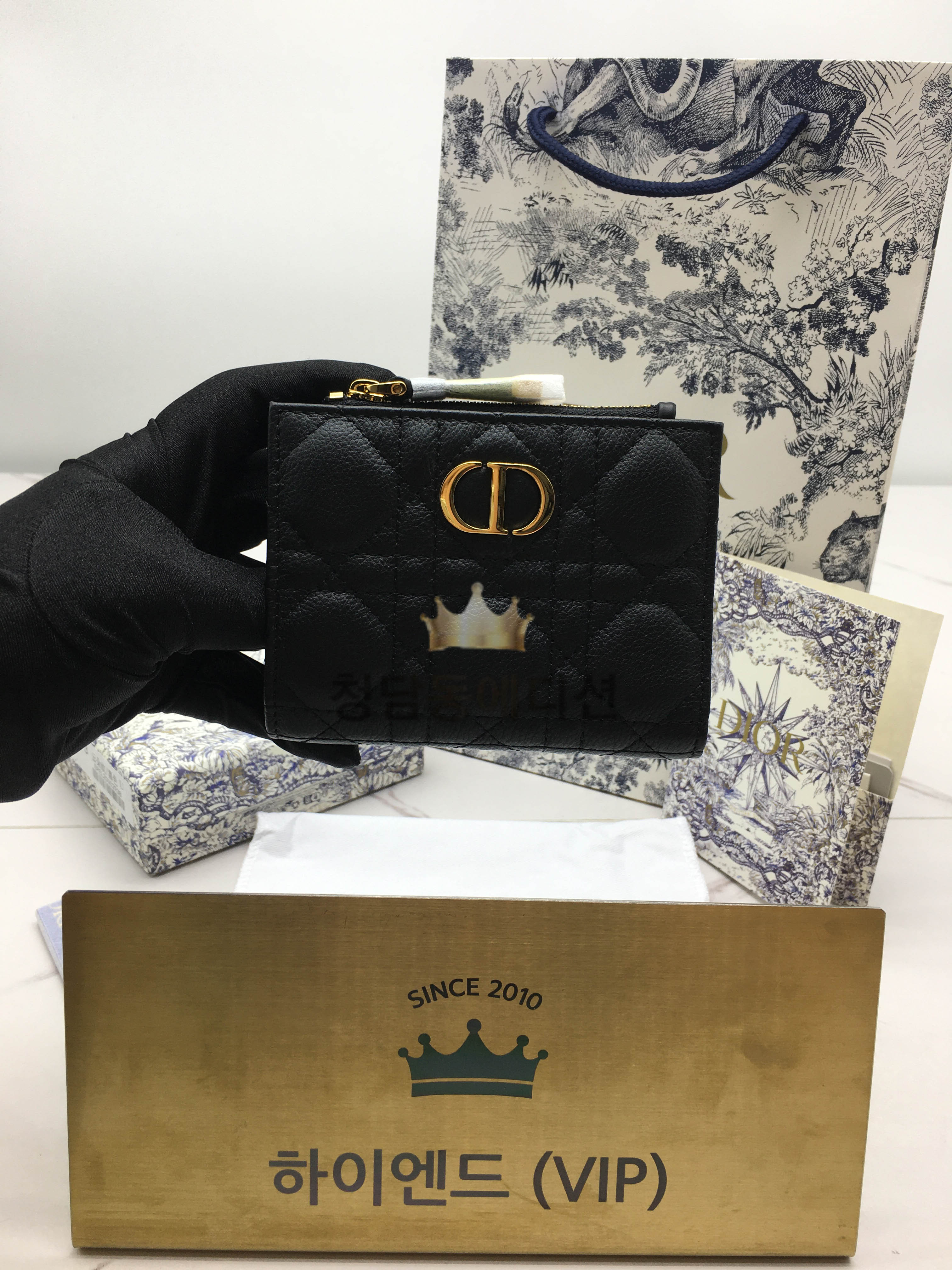 디올 카로 달리아 지갑 (컬러 블랙)