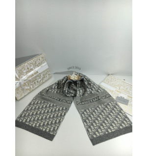 디올 울 캐시미어 오블리크 자카드 머플러