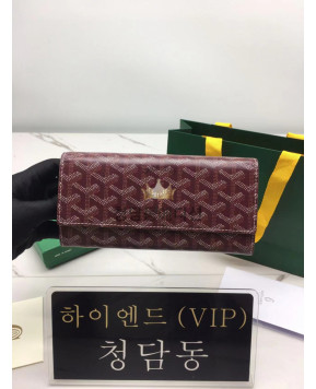 고야드 바렌 플랩 장지갑 (스트랩.ver) (컬러 퍼플버건디)