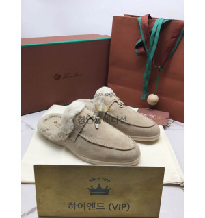 로로피아나 썸머워크 뮬 퍼 블로퍼 은장