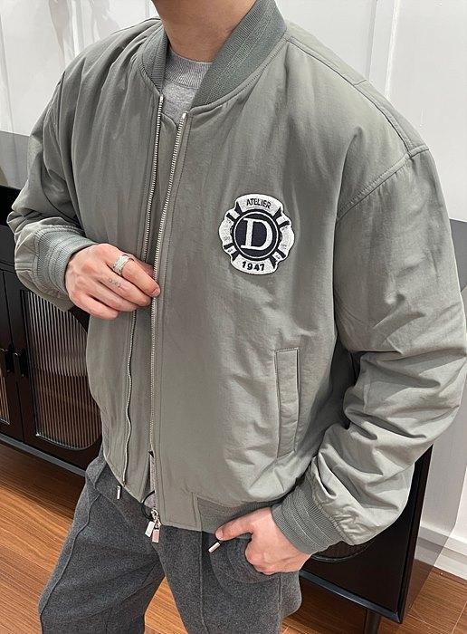 디올 아뜰리에 블루종 바시티 자켓 (컬러 아이보리, 그레이)