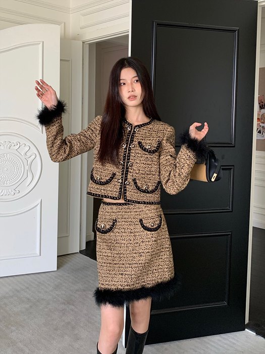 샤넬 재킷+하이웨이스트 스커트