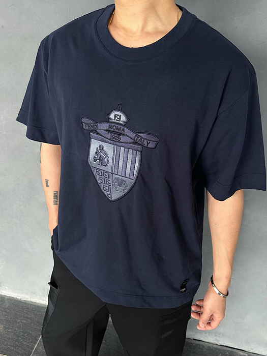 펜디 반팔 (남성용) (컬러 네이비, 화이트)