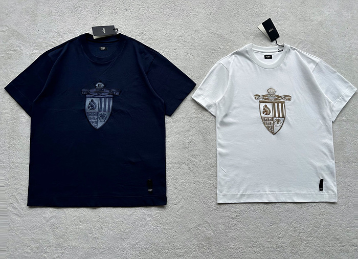 펜디 반팔 (남성용) (컬러 네이비, 화이트)