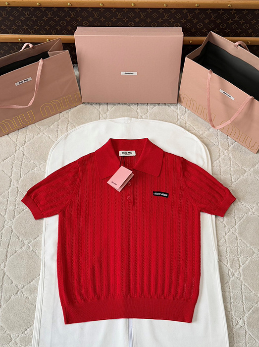 미우미우 니트 카라 반팔