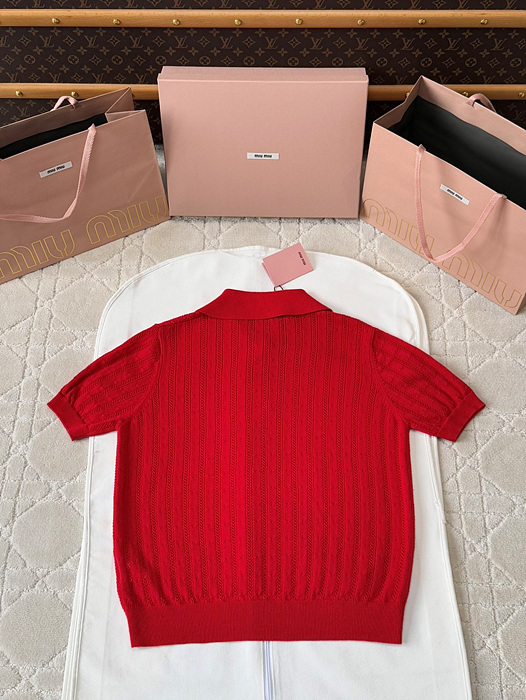 미우미우 니트 카라 반팔