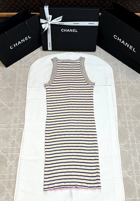샤넬 25P 스트라이프 나시 원피스