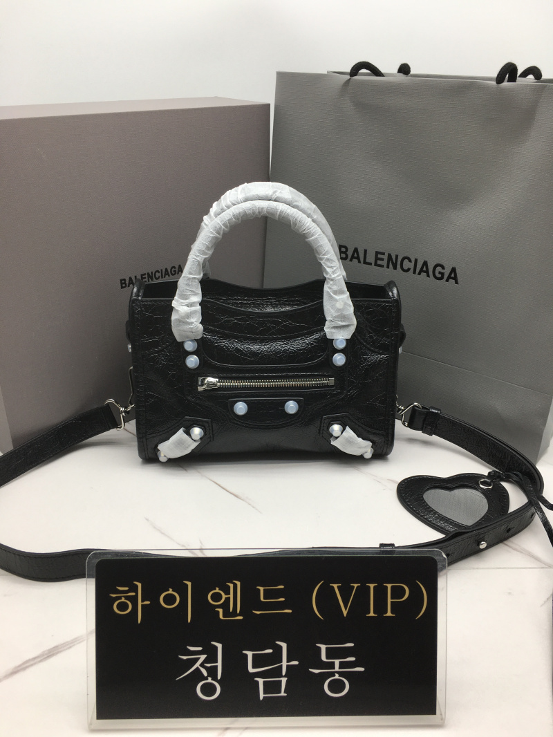 발렌시아가 르 시티 미니 백 블랙 (은장)